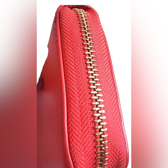 Tory Burch Robinson Red Gold Miller Circle Wallet Multi-winner Host Pick! - Picture 6 of 16